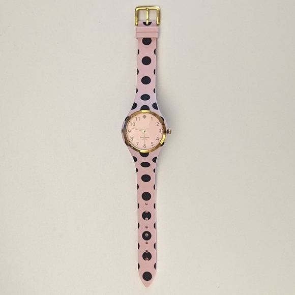 Kate Spade Watch with Pink Silicone Band Polka Dots - Picture 1 of 5